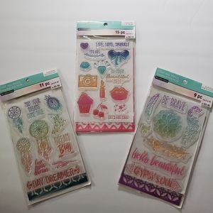 3 Recollections Stamp & Stencil Bundle Lot